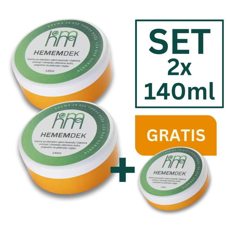 Hememdek krema set 2x140ml 70ml gratis